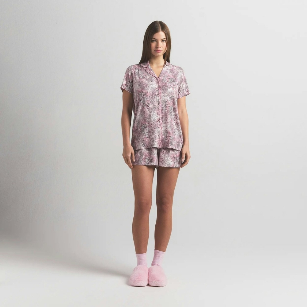 Skims Sleep Short Sleeve Button Up Set